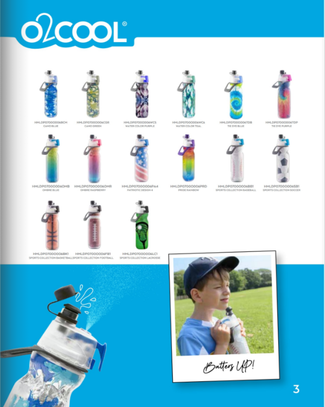 O2COOL Mist 'N Sip Misting Water Bottle 2-in-1 Mist And Sip Function With No Leak Pull Top Spout Sports Water Bottle Reusable Water Bottle - 20 oz (Artist)