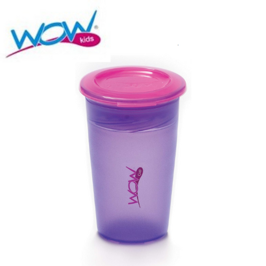 WOW CUP 223- NEW Translucent Wow Cup with Freshness Lid - 9 oz. (Purple/Pink)