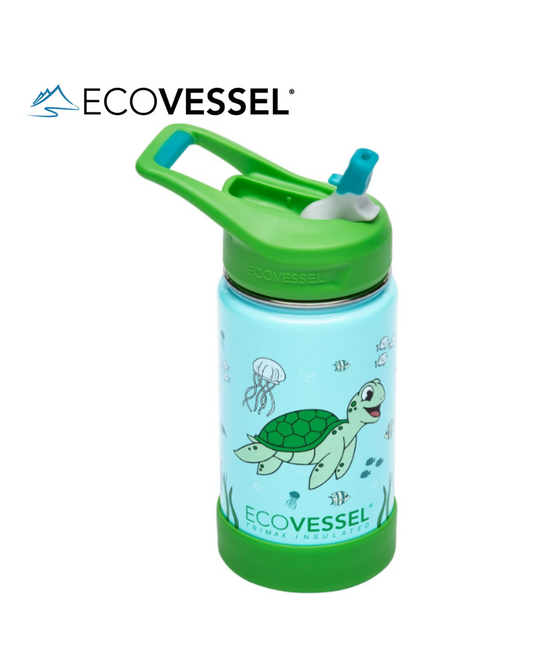 FROST - 12oz (355ml) Kids Tri Max Triple Insulated Steel Bottle with Straw Top (Ocean)