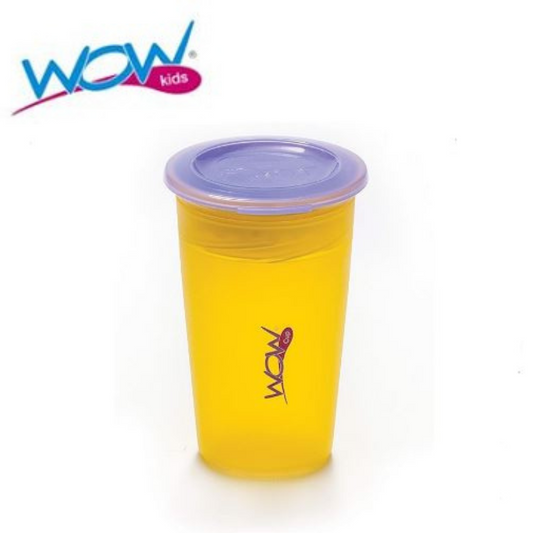 WOW Cup 225®- (Translucent) for Kids with Freshness Lid, YELLOW/PURPLE