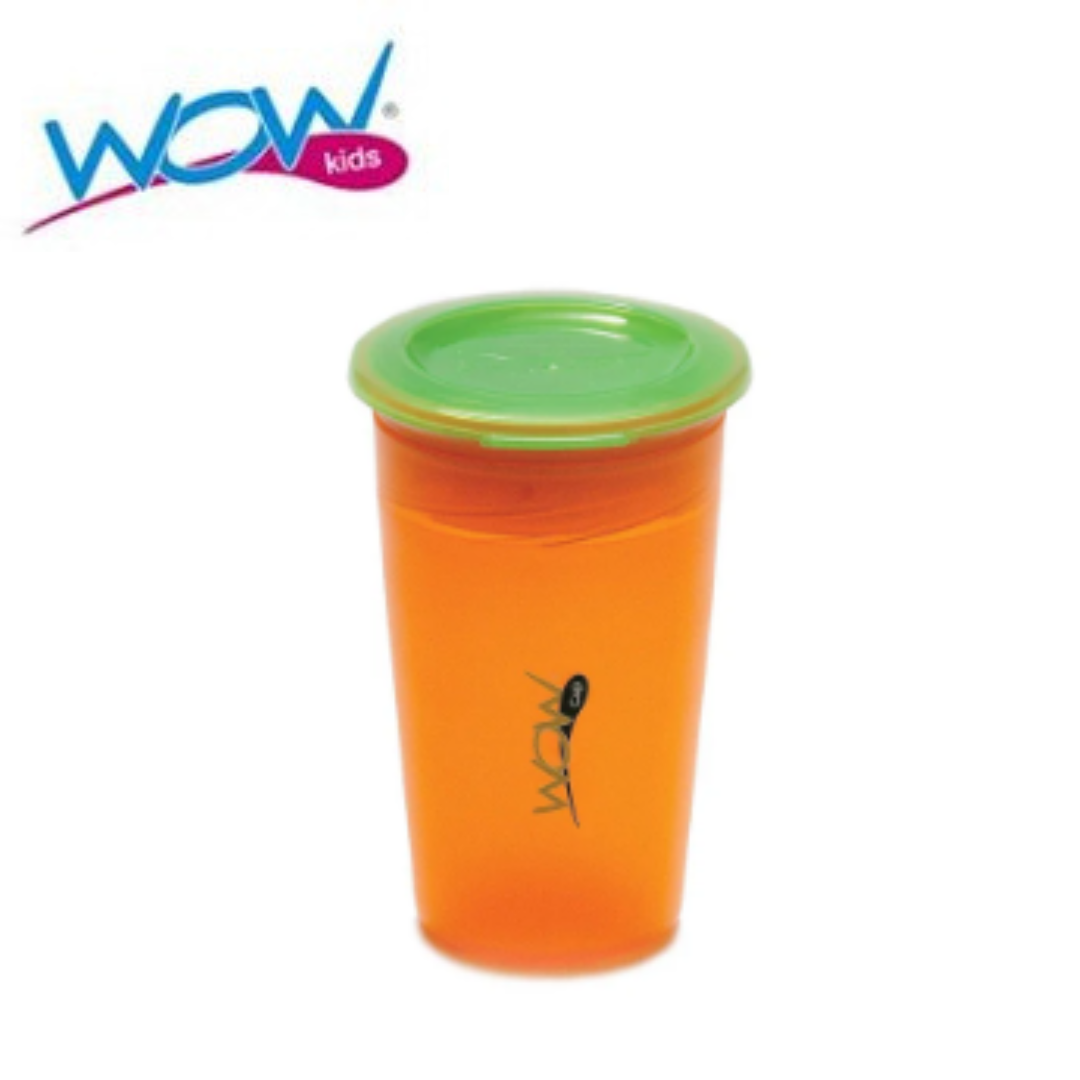 WOW CUP 222 (Translucent) - Kids WOW Cup for Kids with Freshness Lid - (GREEN)