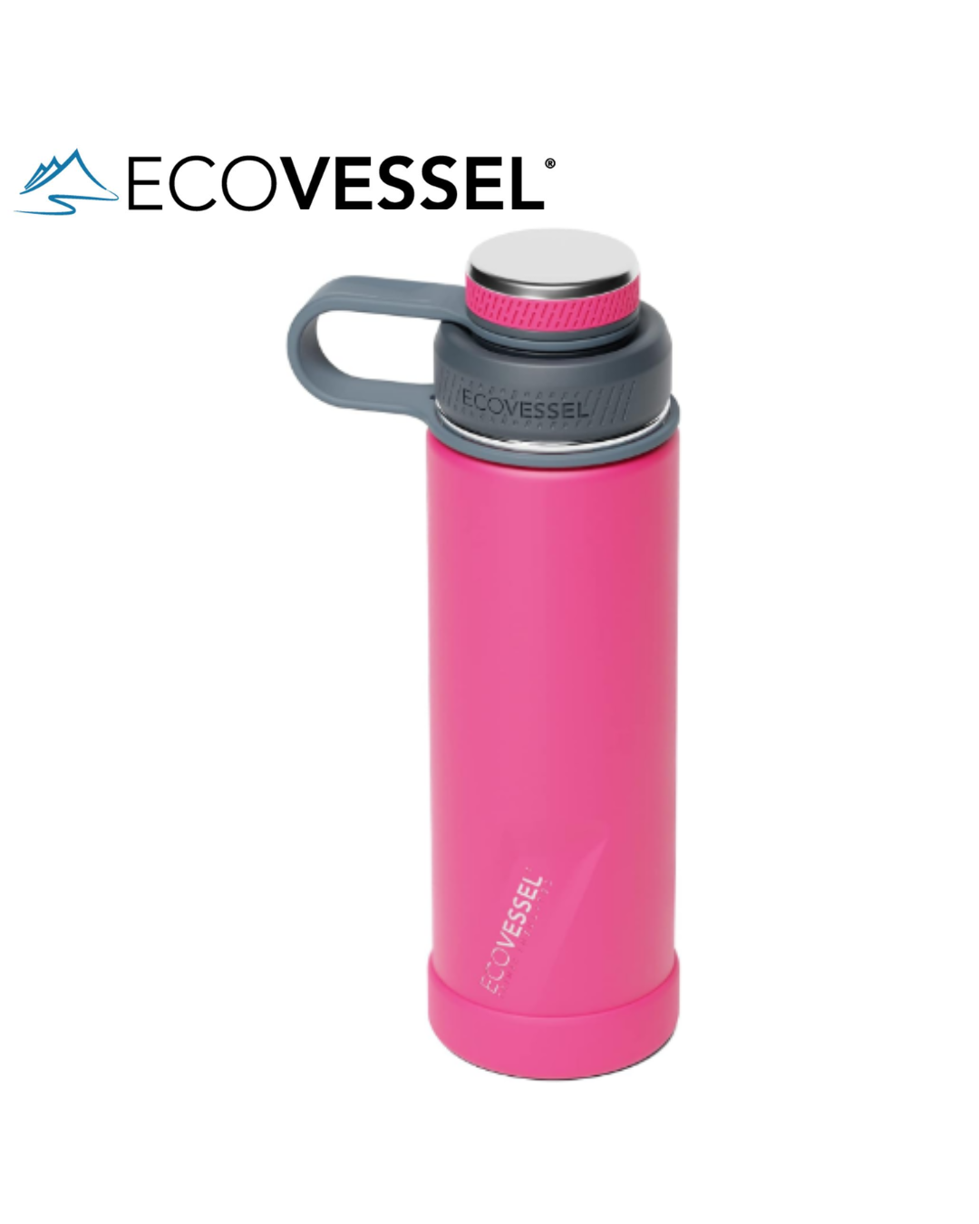 EcoVessel BOULDER 20-24 oz - TriMax® Insulated Stainless Steel Water Bottle with Reflecta™ Insulated Dual Lid, Strainer and Silicone Bottle Bumper - (WILD MAGNETTA)