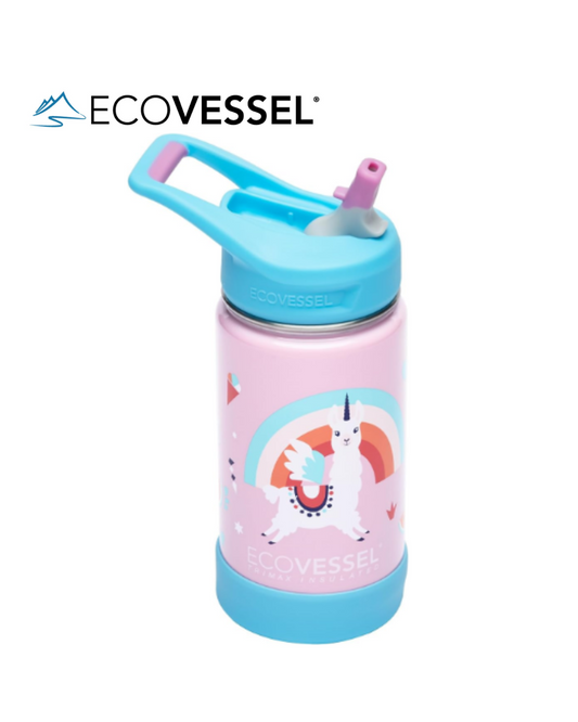 FROST - 12oz (355ml) Kids TriMax Triple Insulated Steel Bottle with Straw Top (UNICORN)