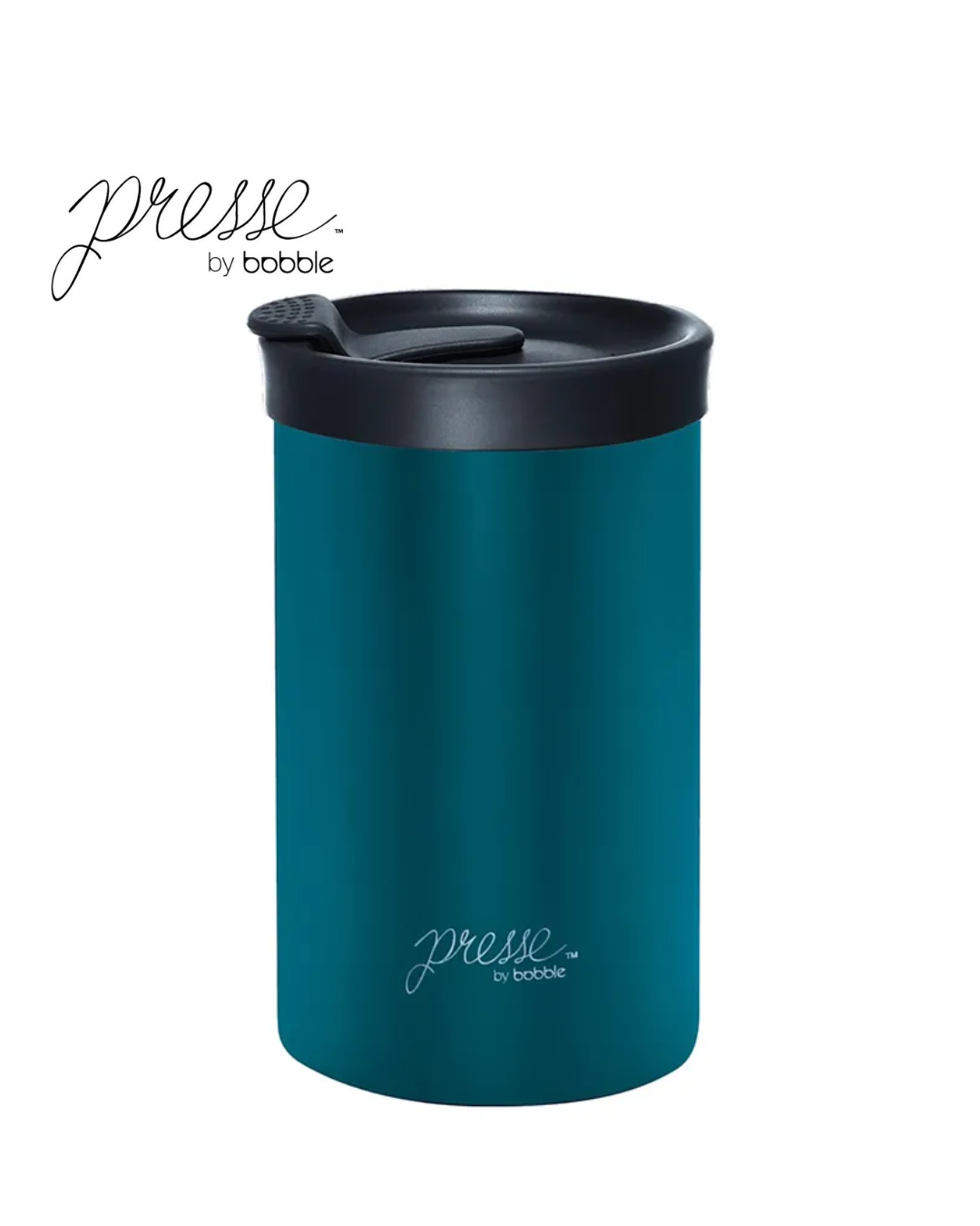 PRESSE by Bobble French Coffee Press And Insulated Stainless Steel Travel Tumbler for On-The-Go Brewing - 13 oz- Blue