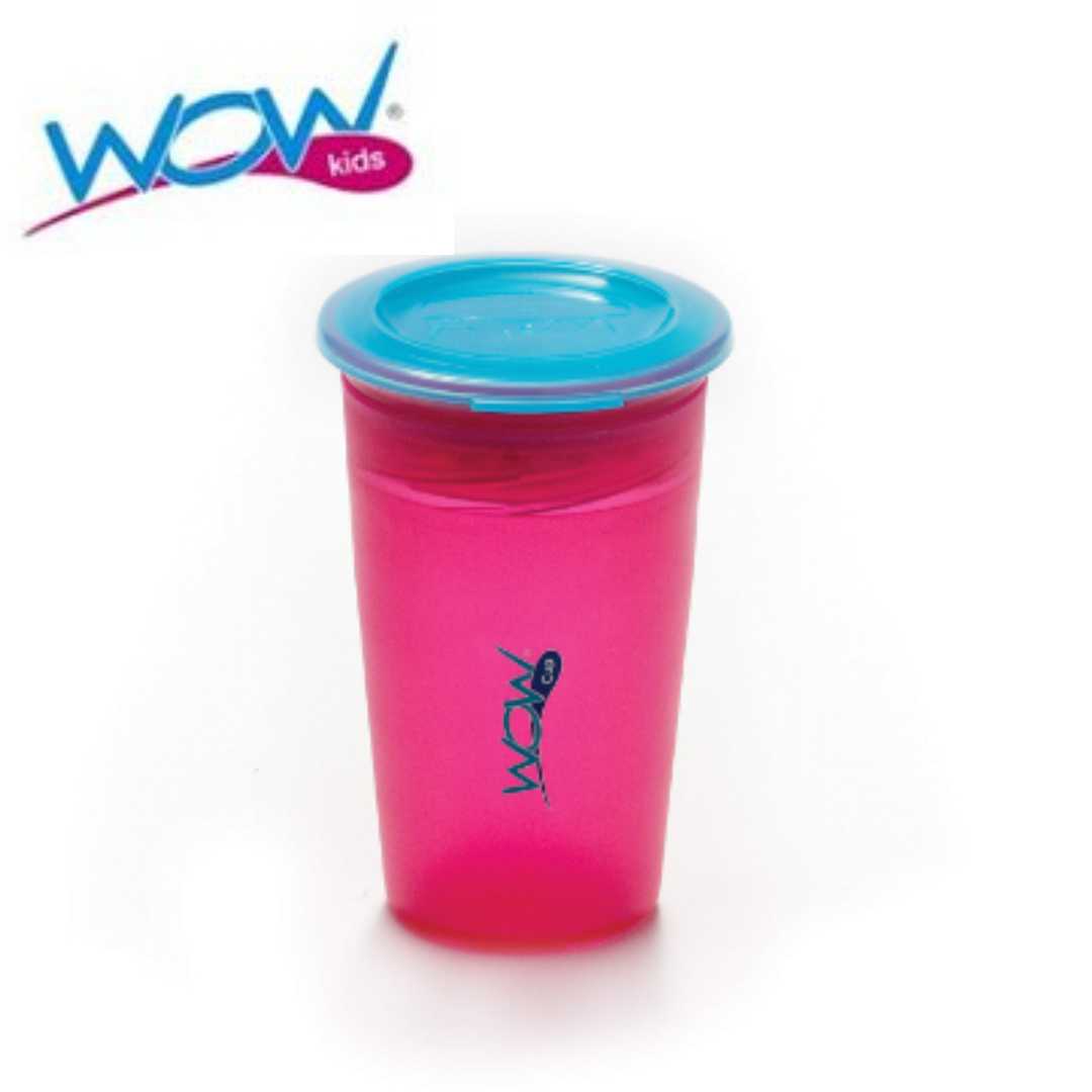 Wow Cup 221 (Translucent) - Kids WOW Cup for Kids with Freshness Lid - (PINK)