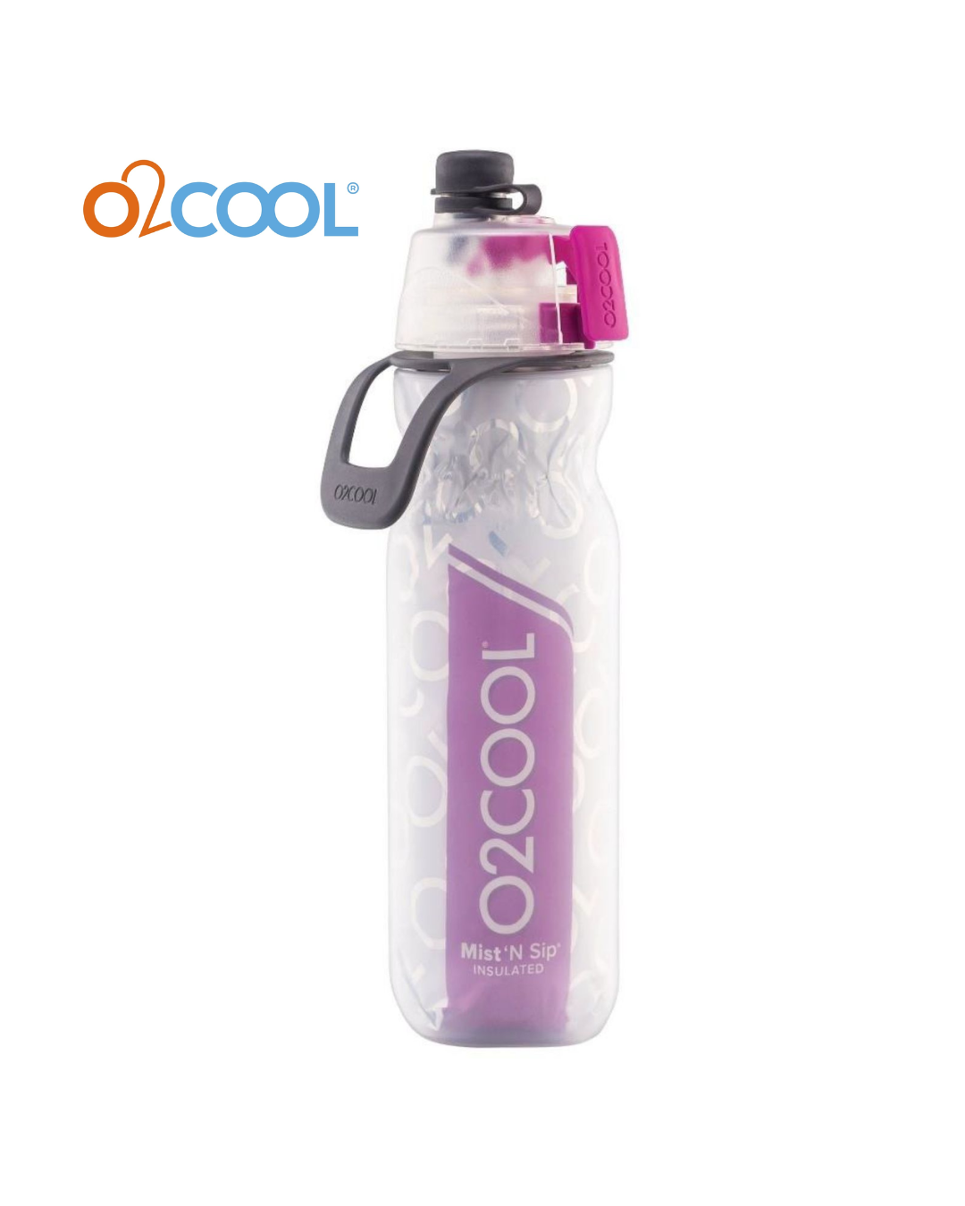 O2COOL Arctic Squeeze Mist ‘N Sip Insulated Water Bottle 20oz (Purple)