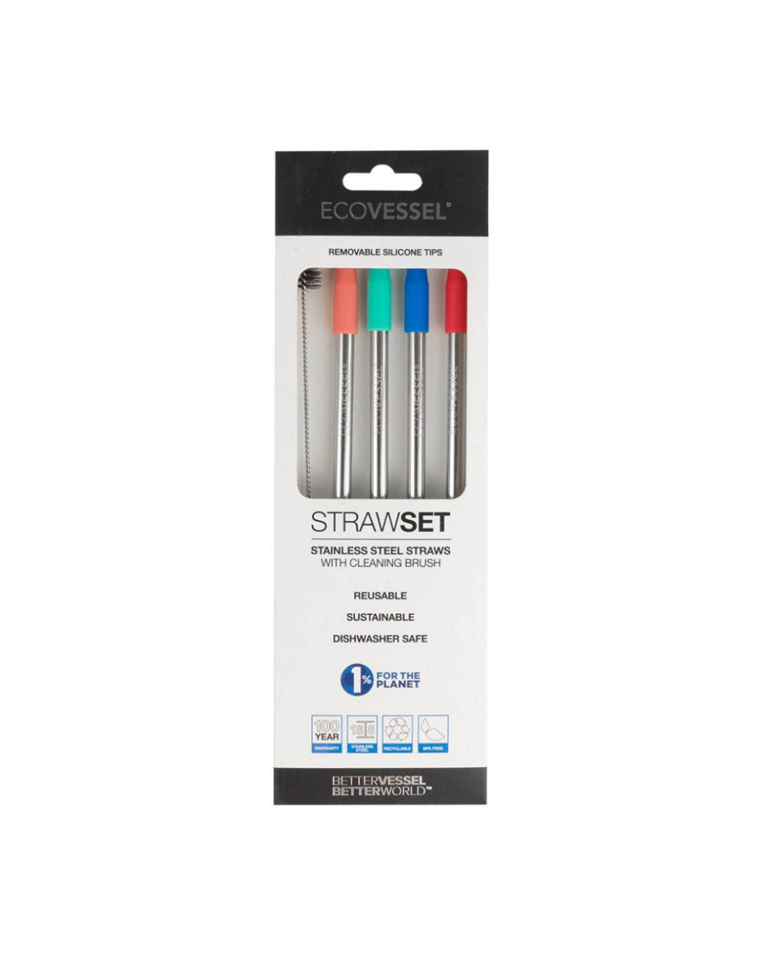 Ecovessel - Stainless Steel Straw Pack of 4