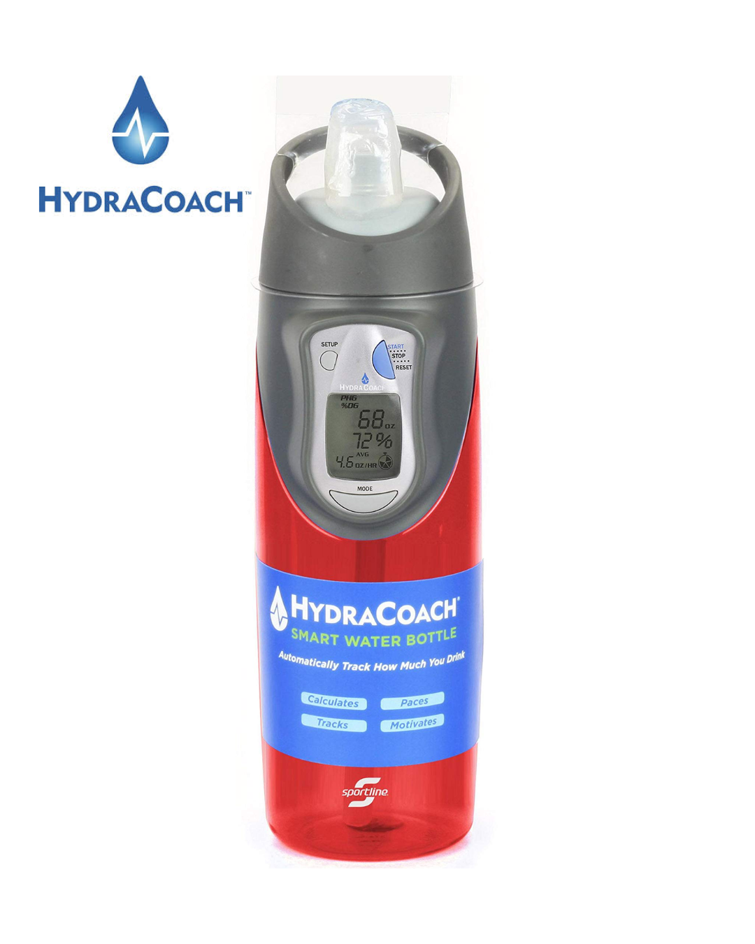 HydraCoach - Red - 22Oz BPA-Free Bottle.