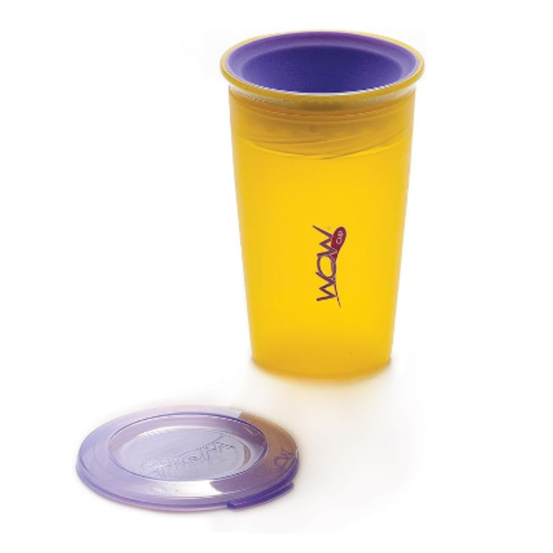 WOW Cup 225®- (Translucent) for Kids with Freshness Lid, YELLOW/PURPLE