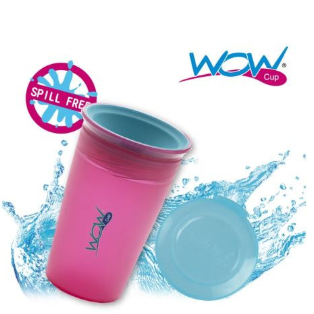 Wow Cup 221 (Translucent) - Kids WOW Cup for Kids with Freshness Lid - (PINK)