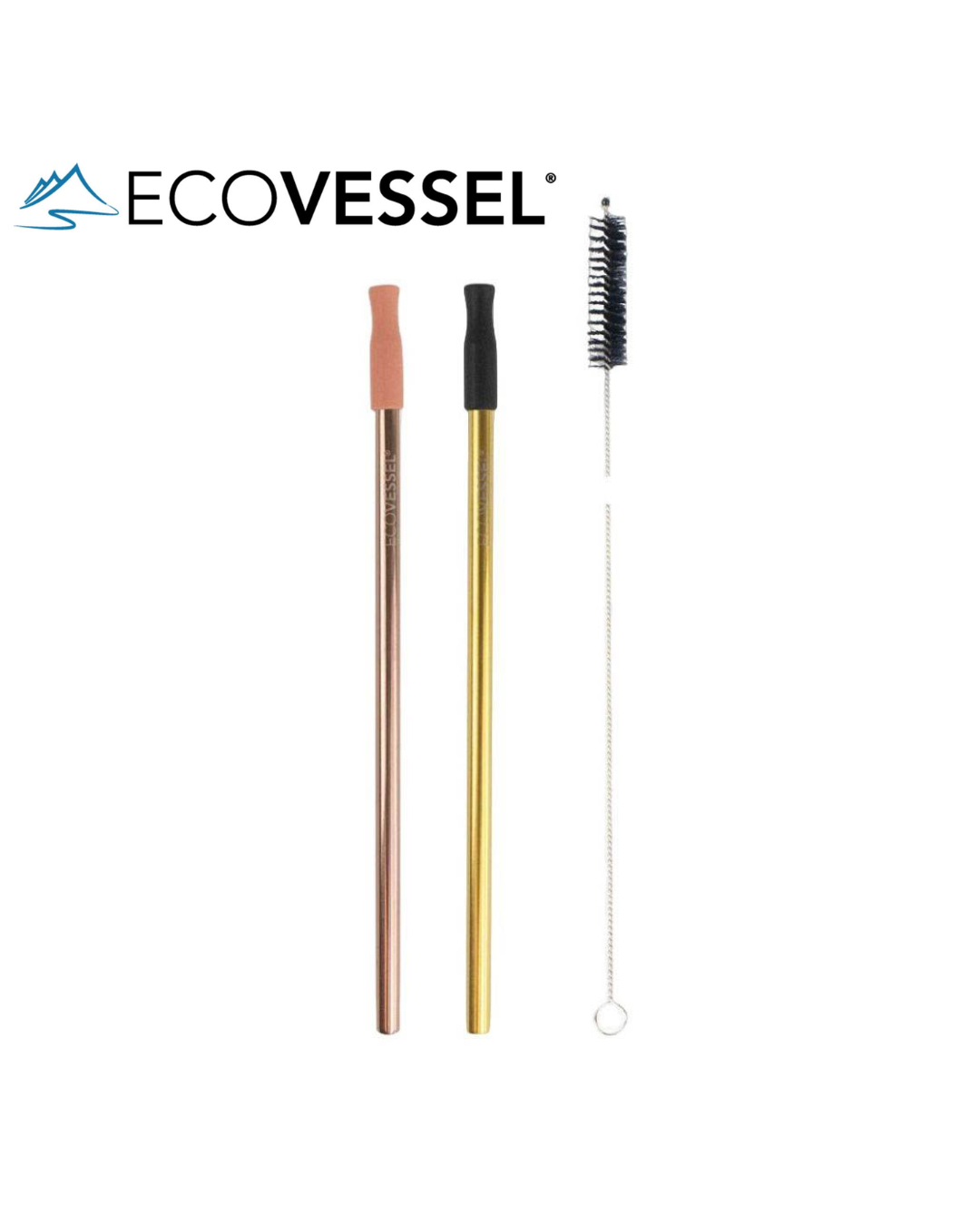 Ecovessel - Stainless Steel Straw Pack of 2 - Gold Bronze