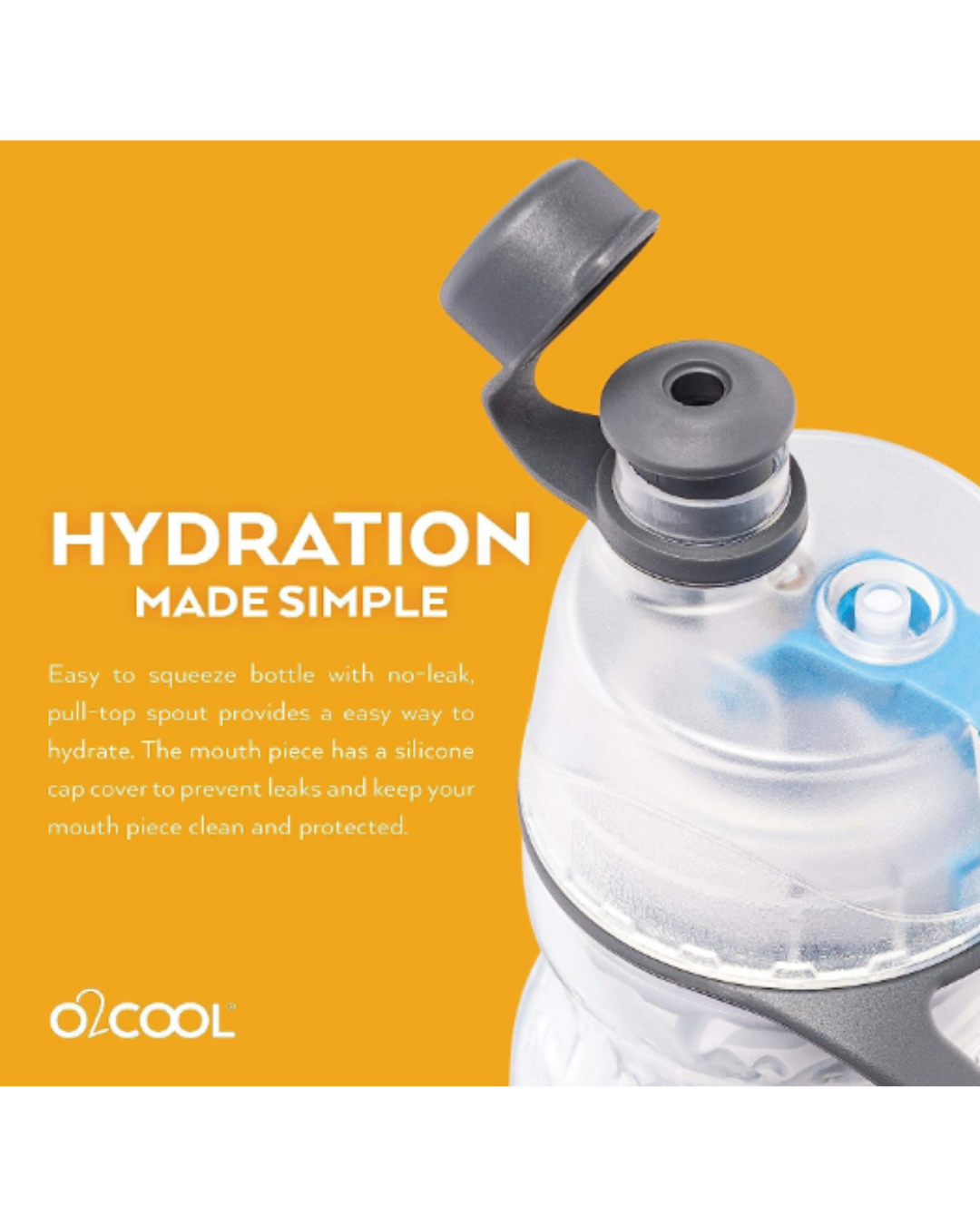 O2COOL Mist 'N Sip Misting Water Bottle 2-in-1 Mist And Sip Function With No Leak Pull Top Spout Sports Water Bottle Reusable Water Bottle - 20 oz (Watermelon)