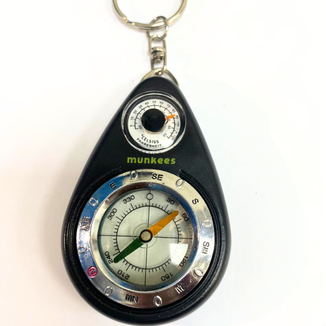 MUNKEES Thermometer-Compass Keychain, 50% OFF