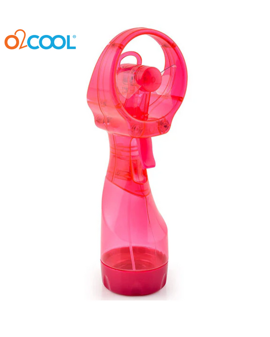 O2COOL Deluxe Handheld Battery Powered Misting Fan - Raspberry